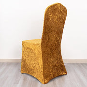 Crushed Velvet Fitted Spandex Banquet Chair Cover