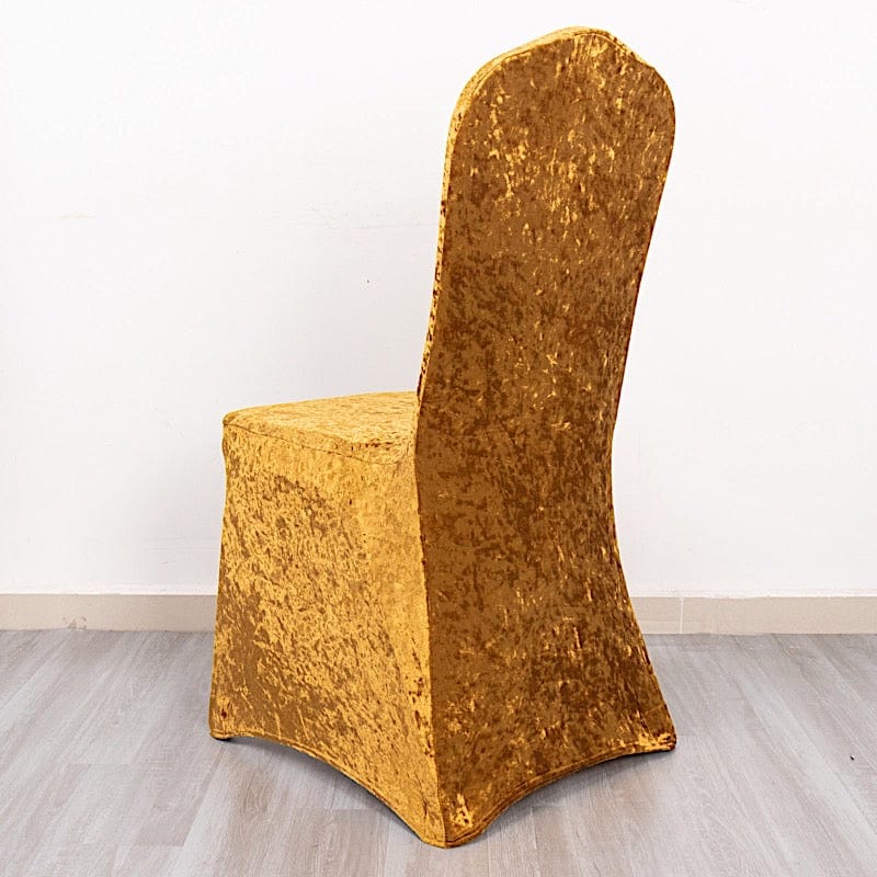 Crushed Velvet Fitted Spandex Banquet Chair Cover