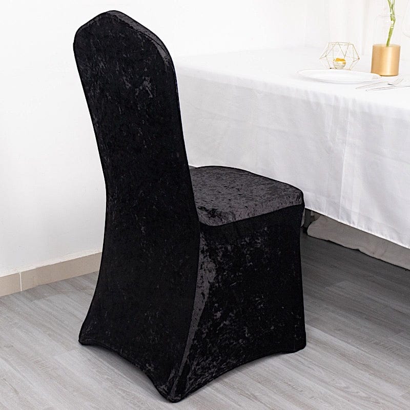 Crushed Velvet Fitted Spandex Banquet Chair Cover