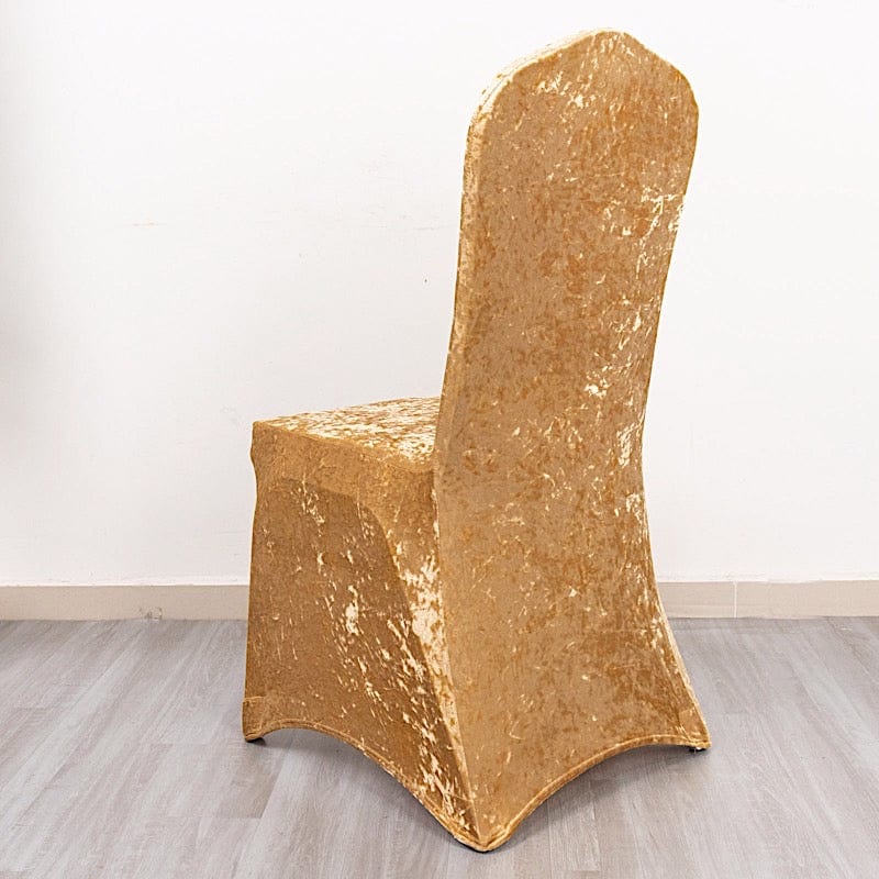 Crushed Velvet Fitted Spandex Banquet Chair Cover