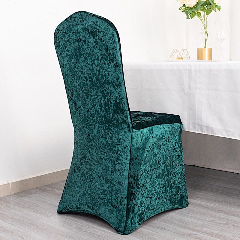 Crushed Velvet Fitted Spandex Banquet Chair Cover
