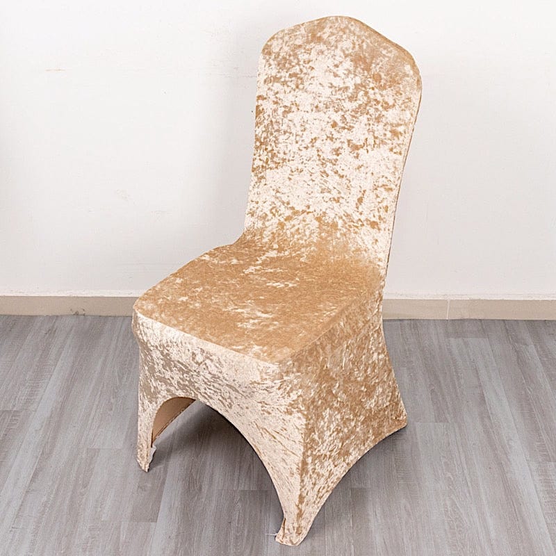 Crushed Velvet Fitted Spandex Banquet Chair Cover