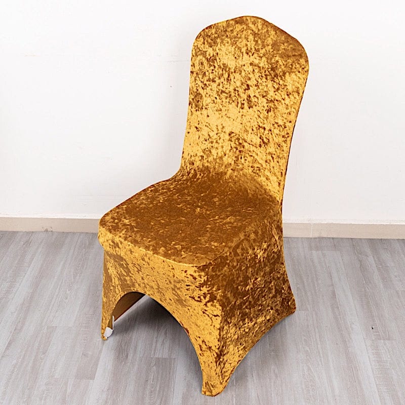 Crushed Velvet Fitted Spandex Banquet Chair Cover