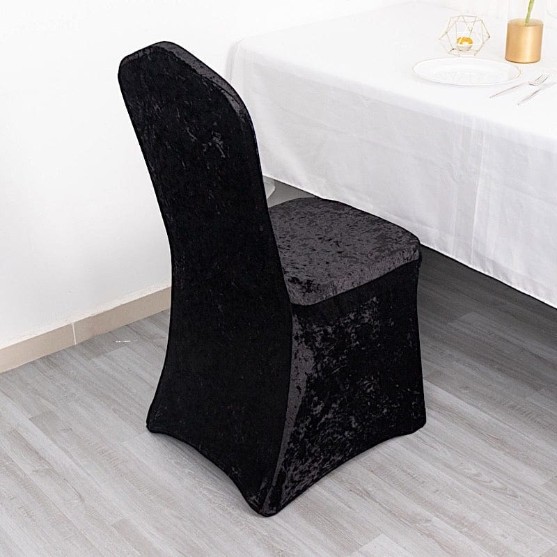 Crushed Velvet Fitted Spandex Banquet Chair Cover