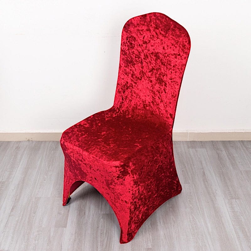 Crushed Velvet Fitted Spandex Banquet Chair Cover