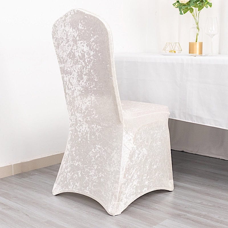 Crushed Velvet Fitted Spandex Banquet Chair Cover