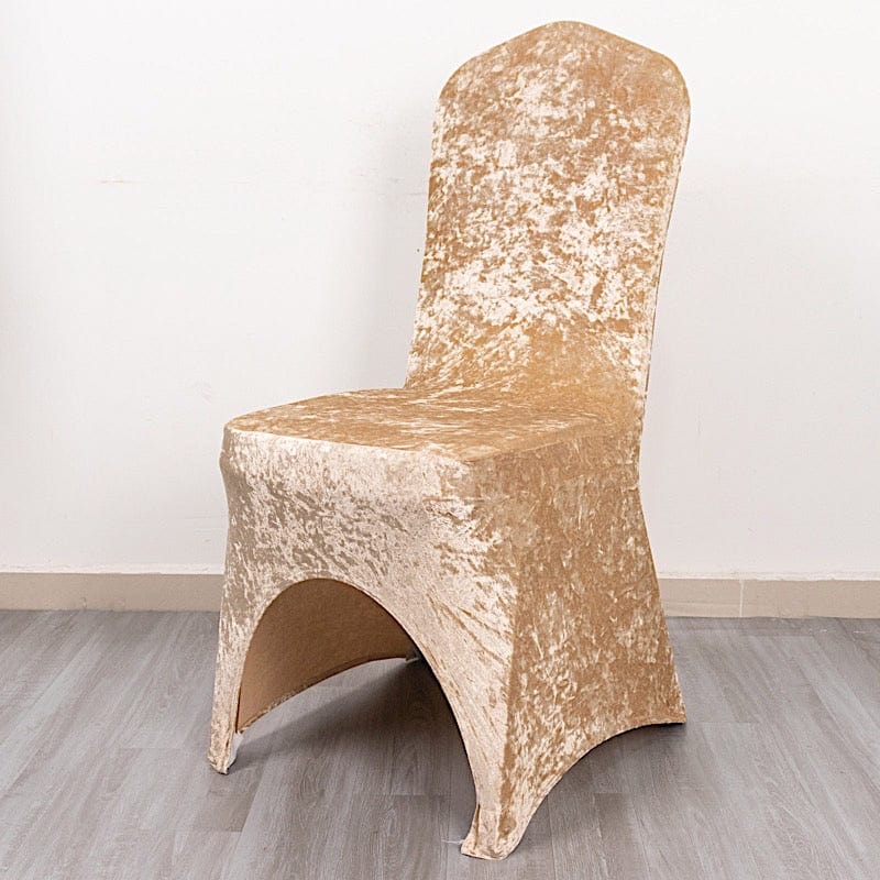 Crushed Velvet Fitted Spandex Banquet Chair Cover