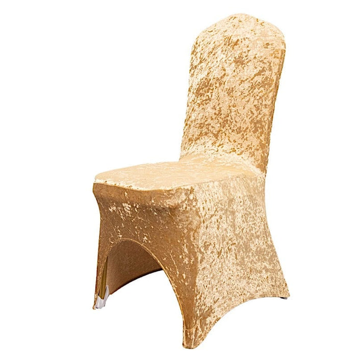 Crushed Velvet Fitted Spandex Banquet Chair Cover CHAIR_VEL01_CHMP