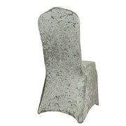 Crushed Velvet Fitted Spandex Banquet Chair Cover CHAIR_VEL01_SAGE