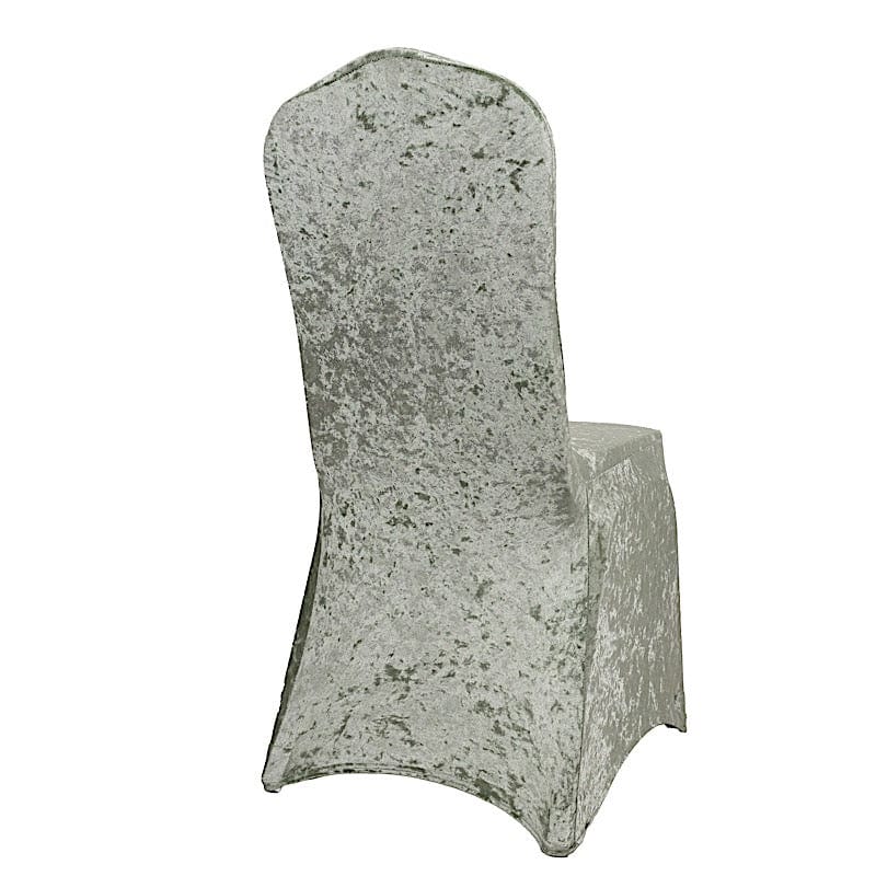 Crushed Velvet Fitted Spandex Banquet Chair Cover CHAIR_VEL01_SAGE