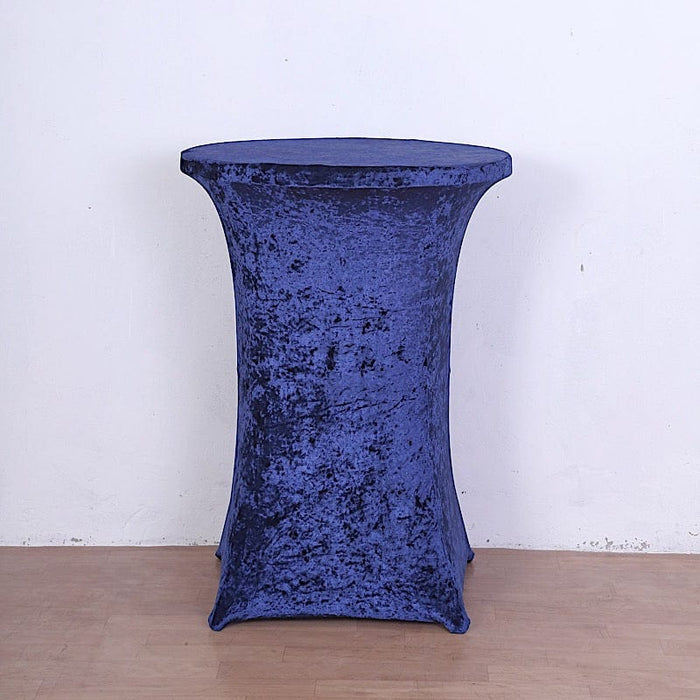 Crushed Velvet Stretch Fitted Round Highboy Cocktail Table Cover