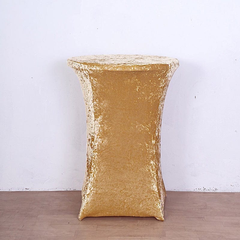 Crushed Velvet Stretch Fitted Round Highboy Cocktail Table Cover
