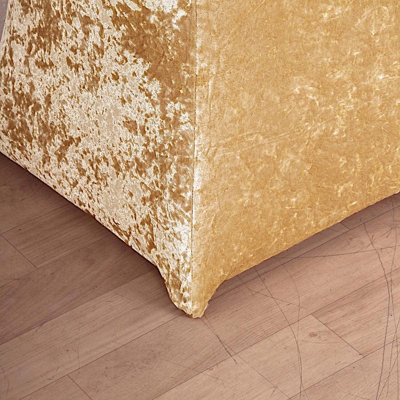 Crushed Velvet Stretch Fitted Round Highboy Cocktail Table Cover