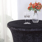 Crushed Velvet Stretch Fitted Round Highboy Cocktail Table Cover