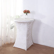 Crushed Velvet Stretch Fitted Round Highboy Cocktail Table Cover