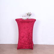 Crushed Velvet Stretch Fitted Round Highboy Cocktail Table Cover