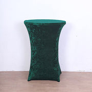 Crushed Velvet Stretch Fitted Round Highboy Cocktail Table Cover