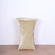Crushed Velvet Stretch Fitted Round Highboy Cocktail Table Cover