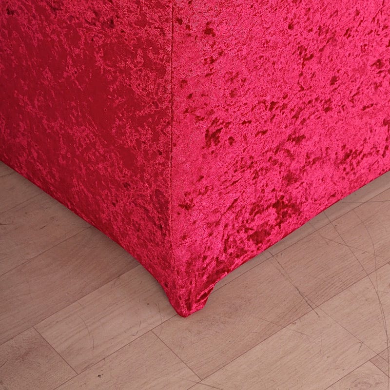 Crushed Velvet Stretch Fitted Round Highboy Cocktail Table Cover