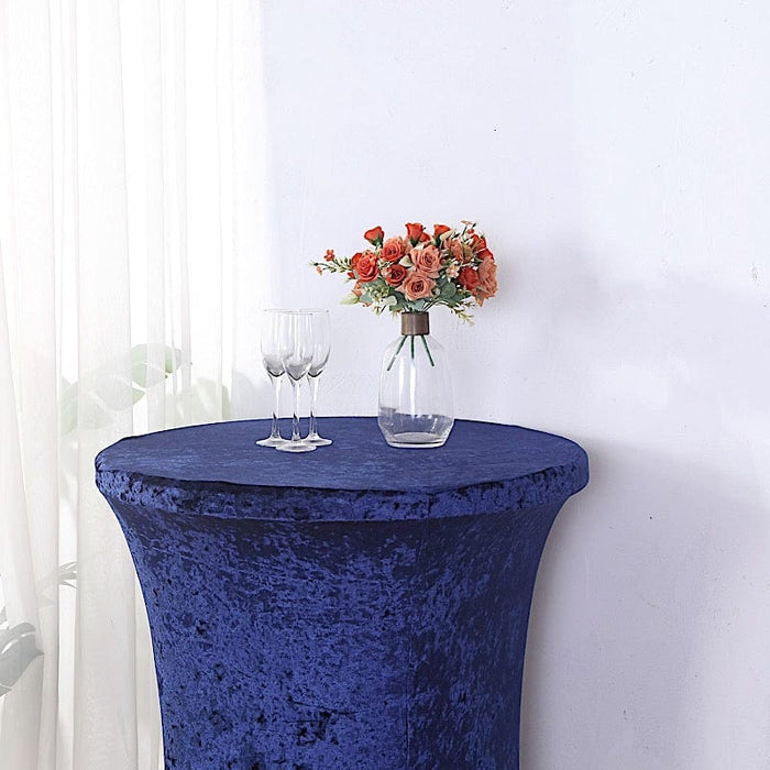 Crushed Velvet Stretch Fitted Round Highboy Cocktail Table Cover