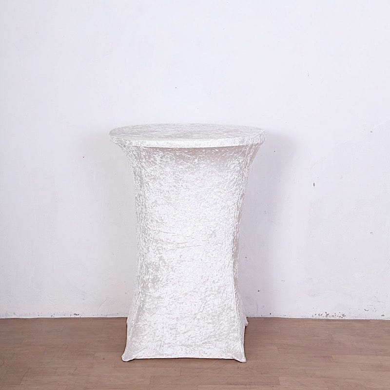 Crushed Velvet Stretch Fitted Round Highboy Cocktail Table Cover