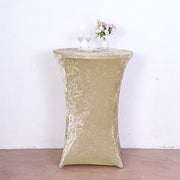 Crushed Velvet Stretch Fitted Round Highboy Cocktail Table Cover