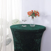 Crushed Velvet Stretch Fitted Round Highboy Cocktail Table Cover