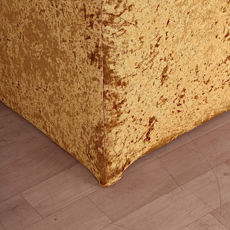 Crushed Velvet Stretch Fitted Round Highboy Cocktail Table Cover