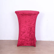 Crushed Velvet Stretch Fitted Round Highboy Cocktail Table Cover