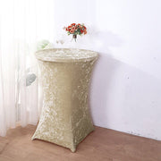 Crushed Velvet Stretch Fitted Round Highboy Cocktail Table Cover