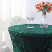 Crushed Velvet Stretch Fitted Round Highboy Cocktail Table Cover