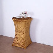 Crushed Velvet Stretch Fitted Round Highboy Cocktail Table Cover