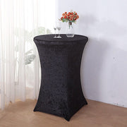 Crushed Velvet Stretch Fitted Round Highboy Cocktail Table Cover