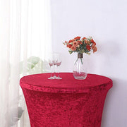 Crushed Velvet Stretch Fitted Round Highboy Cocktail Table Cover
