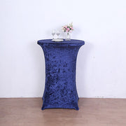 Crushed Velvet Stretch Fitted Round Highboy Cocktail Table Cover