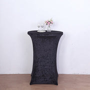 Crushed Velvet Stretch Fitted Round Highboy Cocktail Table Cover