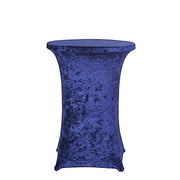 Crushed Velvet Stretch Fitted Round Highboy Cocktail Table Cover