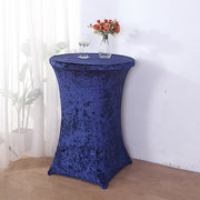 Crushed Velvet Stretch Fitted Round Highboy Cocktail Table Cover