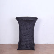 Crushed Velvet Stretch Fitted Round Highboy Cocktail Table Cover
