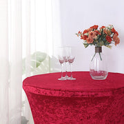 Crushed Velvet Stretch Fitted Round Highboy Cocktail Table Cover