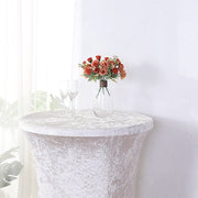 Crushed Velvet Stretch Fitted Round Highboy Cocktail Table Cover