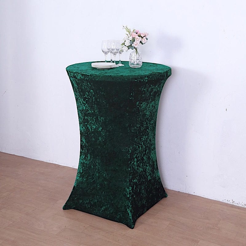 Crushed Velvet Stretch Fitted Round Highboy Cocktail Table Cover