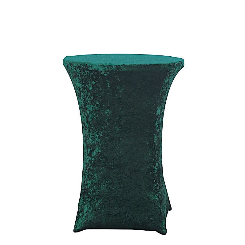 Crushed Velvet Stretch Fitted Round Highboy Cocktail Table Cover TAB_COCK_VEL01_HUNT