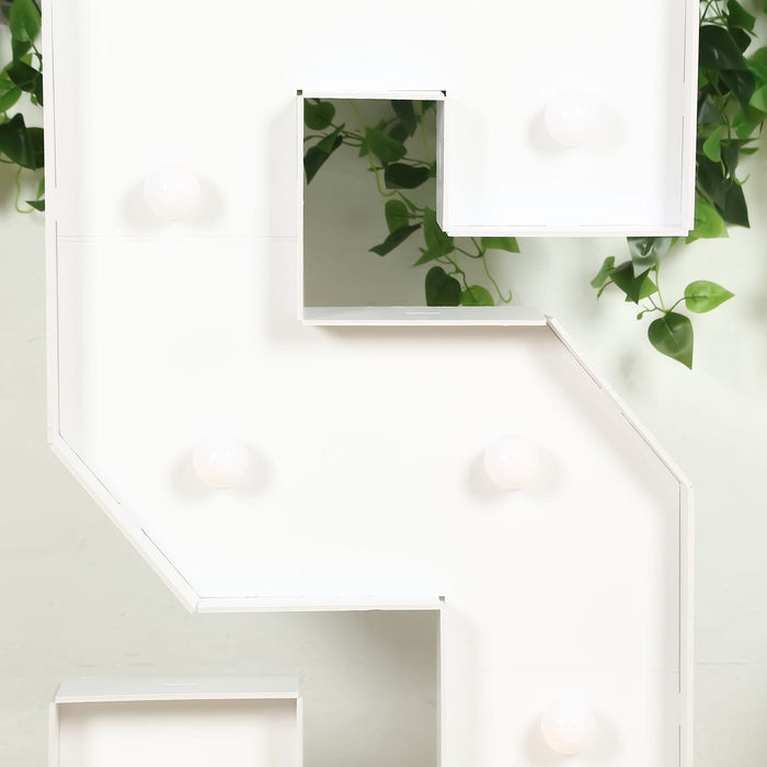 4ft XL LED Marquee Letter Foam Board with 10 Warm White Battery Operated LEDs - White