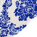 Damask Cocktail Spandex Table Cover - Royal Blue and White TAB_COCK_FLK_ROY