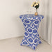 Damask Cocktail Spandex Table Cover - Royal Blue and White TAB_COCK_FLK_ROY