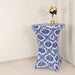Damask Cocktail Spandex Table Cover - Royal Blue and White TAB_COCK_FLK_ROY