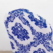 Damask Spandex Banquet Chair Cover - Royal Blue CHAIR_FLK_SPX_ROY