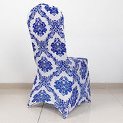 Damask Spandex Banquet Chair Cover - Royal Blue CHAIR_FLK_SPX_ROY