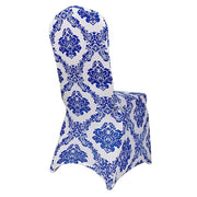 Damask Spandex Banquet Chair Cover - Royal Blue CHAIR_FLK_SPX_ROY
